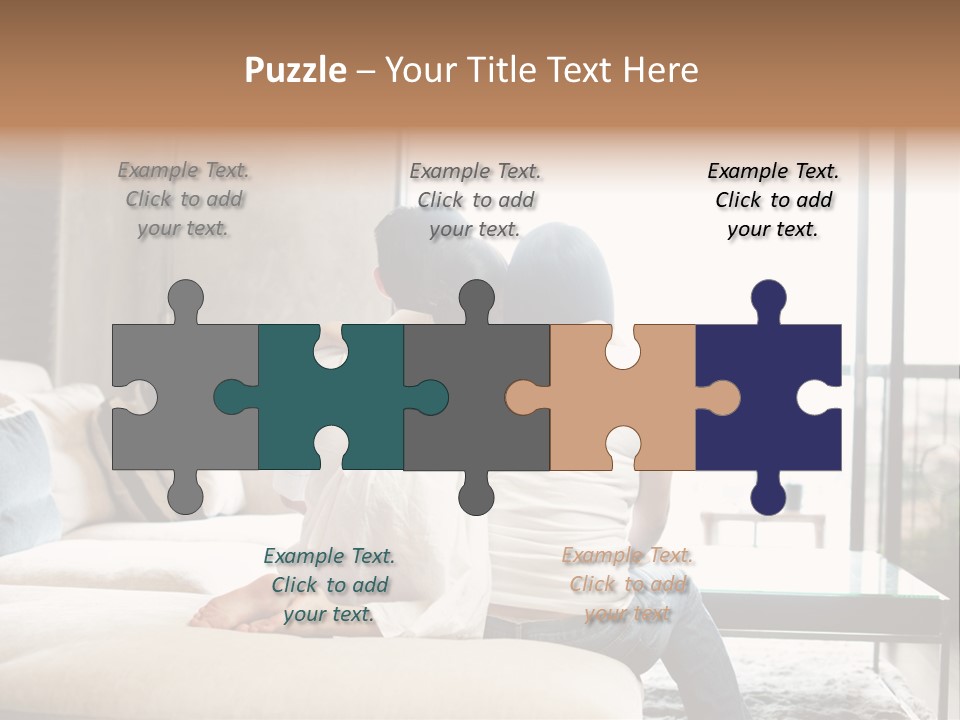 A Group Of People Sitting On A Couch In A Living Room PowerPoint Template