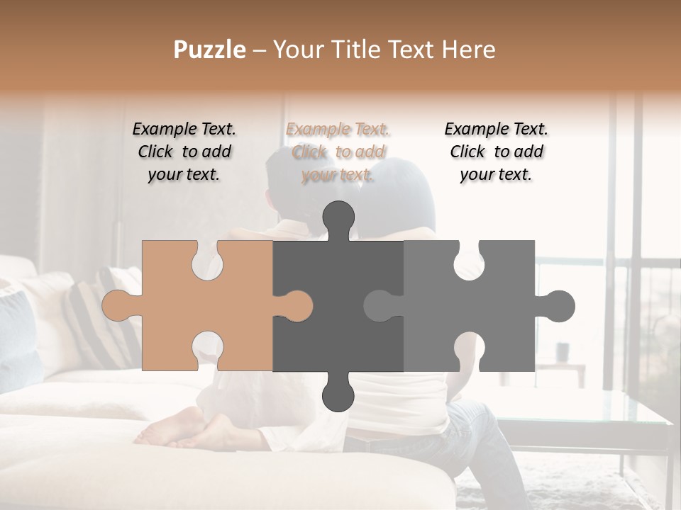 A Group Of People Sitting On A Couch In A Living Room PowerPoint Template