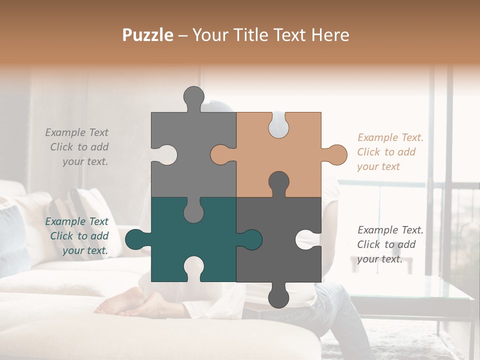 A Group Of People Sitting On A Couch In A Living Room PowerPoint Template