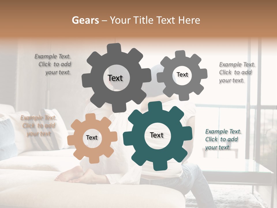 A Group Of People Sitting On A Couch In A Living Room PowerPoint Template