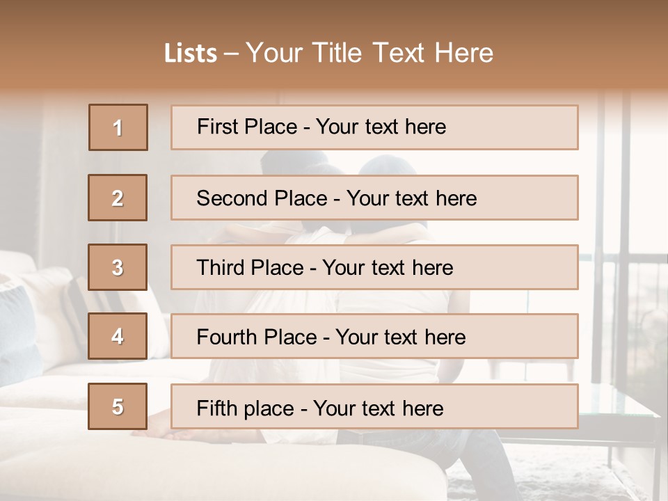 A Group Of People Sitting On A Couch In A Living Room PowerPoint Template