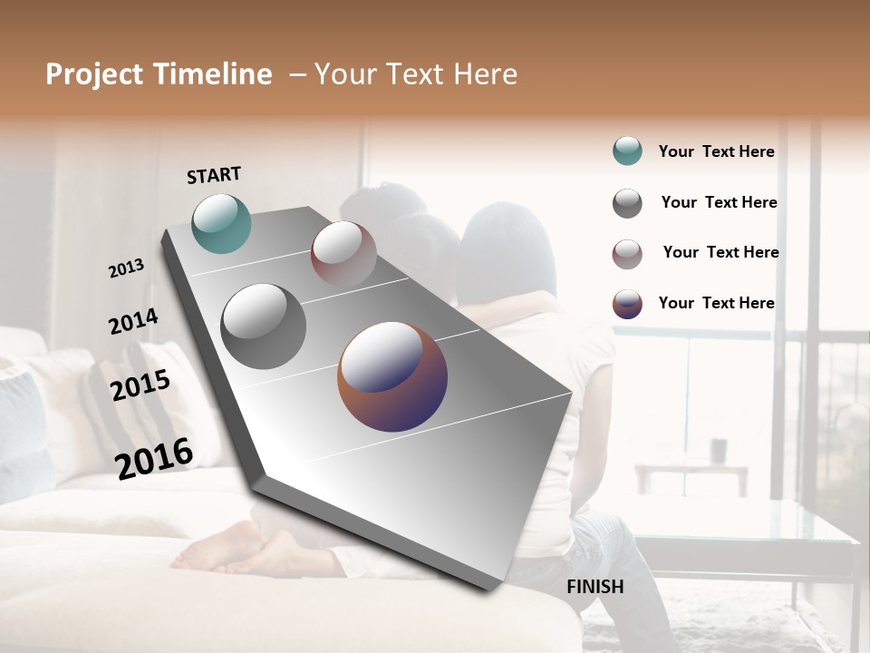 A Group Of People Sitting On A Couch In A Living Room PowerPoint Template