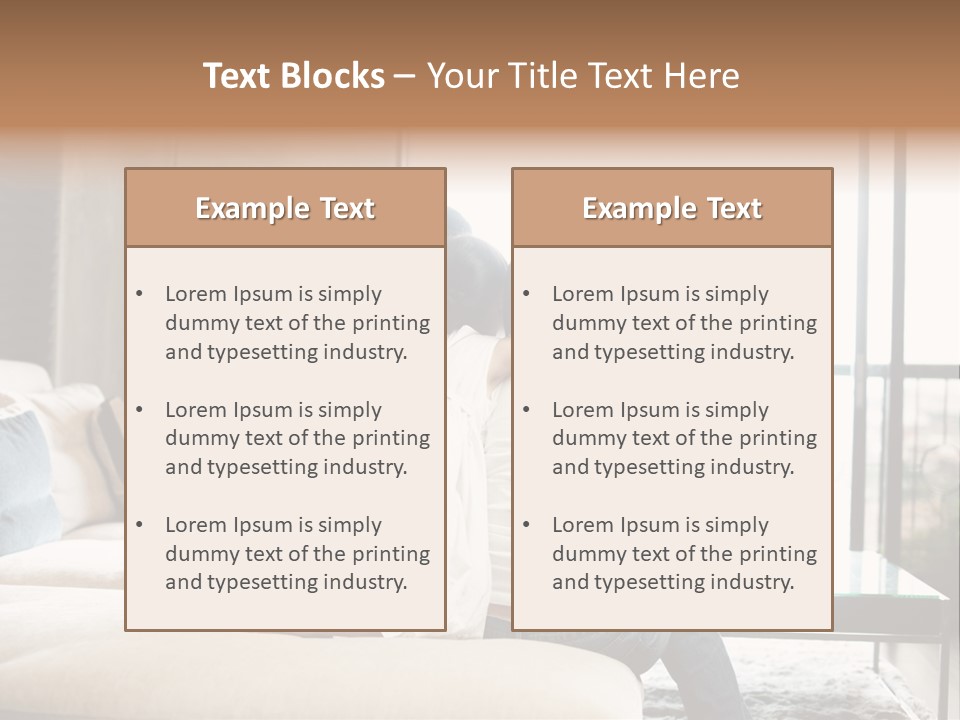 A Group Of People Sitting On A Couch In A Living Room PowerPoint Template