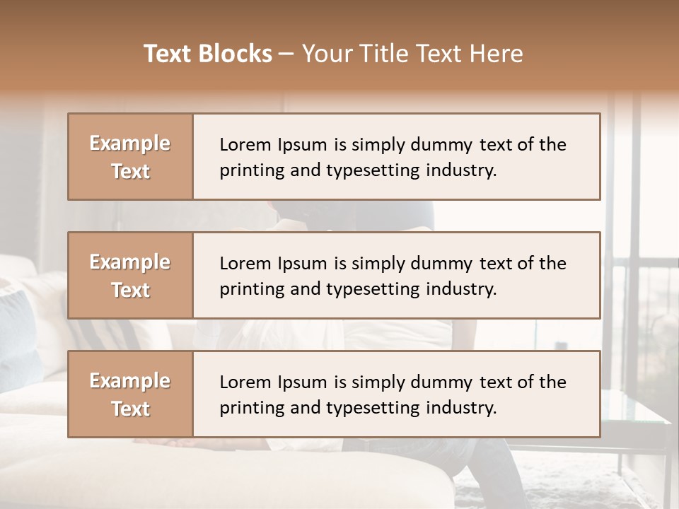 A Group Of People Sitting On A Couch In A Living Room PowerPoint Template