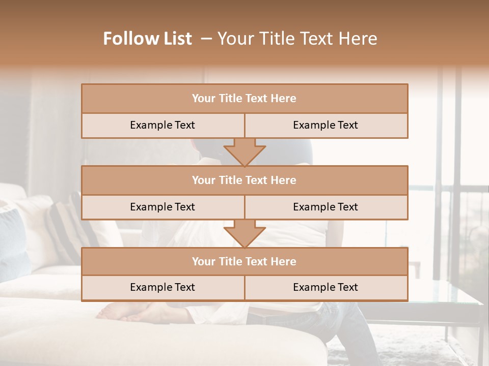A Group Of People Sitting On A Couch In A Living Room PowerPoint Template