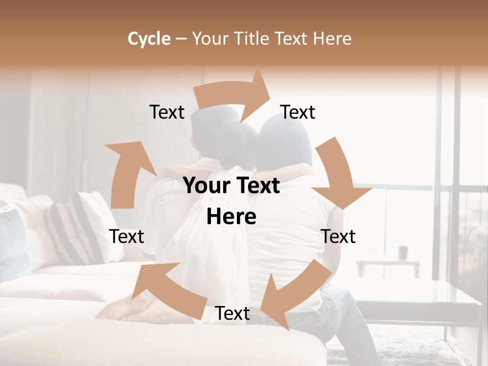 A Group Of People Sitting On A Couch In A Living Room PowerPoint Template