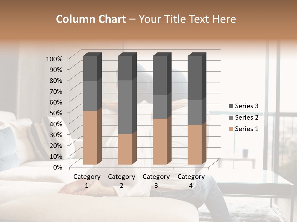 A Group Of People Sitting On A Couch In A Living Room PowerPoint Template