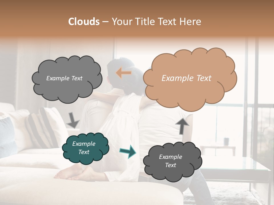A Group Of People Sitting On A Couch In A Living Room PowerPoint Template