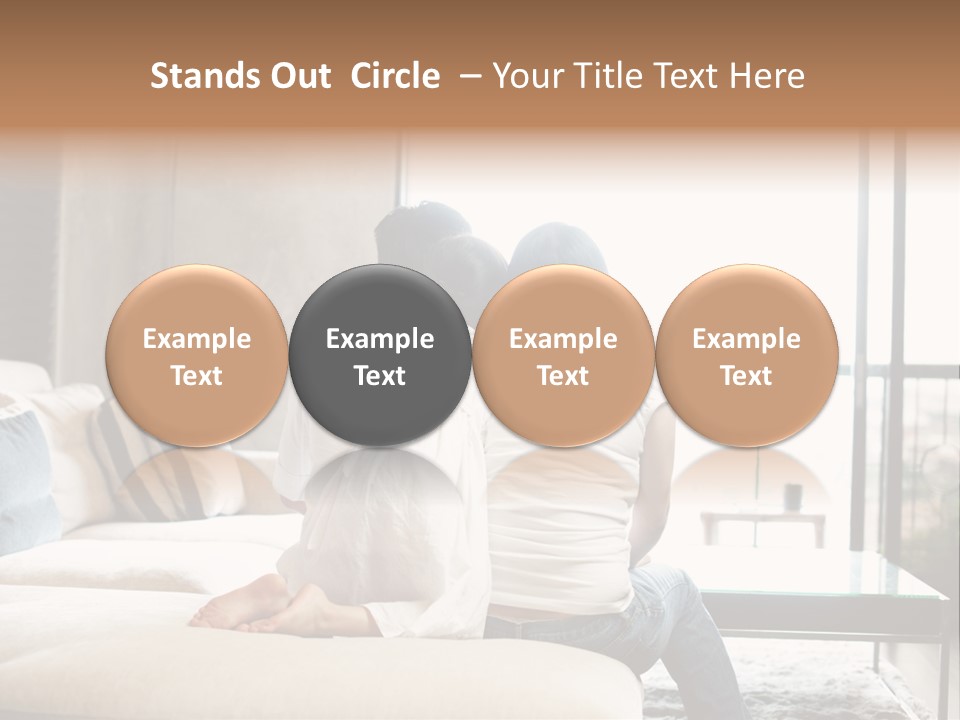 A Group Of People Sitting On A Couch In A Living Room PowerPoint Template