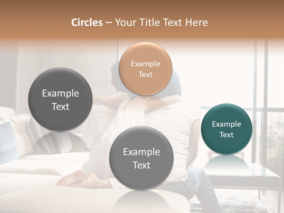 A Group Of People Sitting On A Couch In A Living Room PowerPoint Template