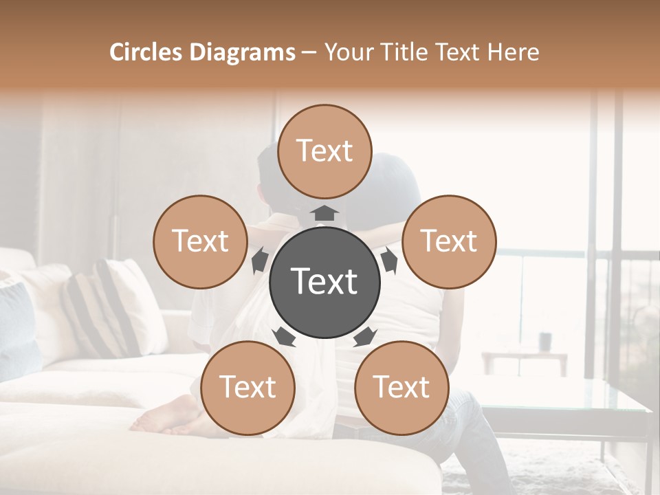 A Group Of People Sitting On A Couch In A Living Room PowerPoint Template