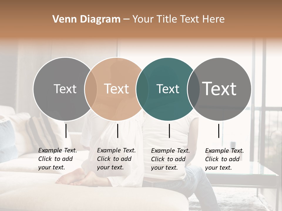 A Group Of People Sitting On A Couch In A Living Room PowerPoint Template