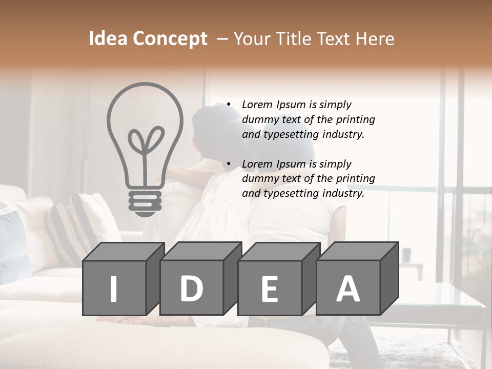 A Group Of People Sitting On A Couch In A Living Room PowerPoint Template