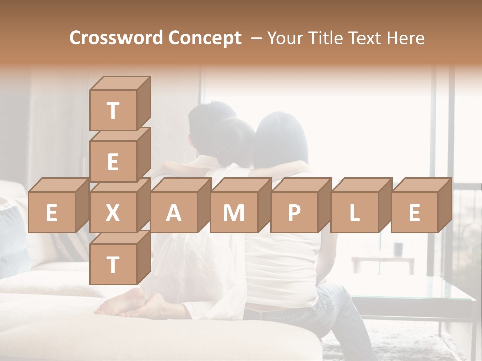 A Group Of People Sitting On A Couch In A Living Room PowerPoint Template