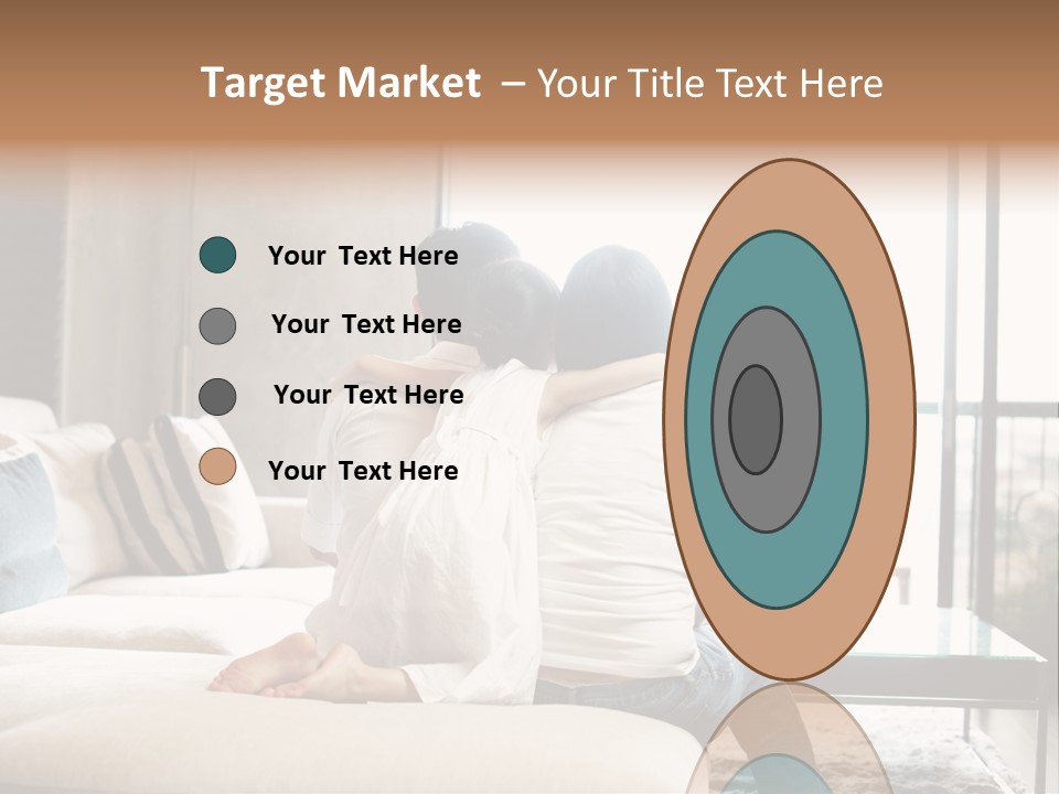 A Group Of People Sitting On A Couch In A Living Room PowerPoint Template