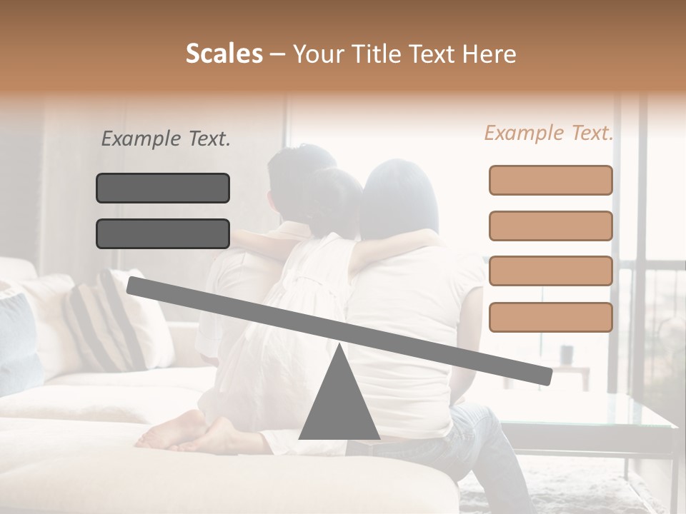 A Group Of People Sitting On A Couch In A Living Room PowerPoint Template