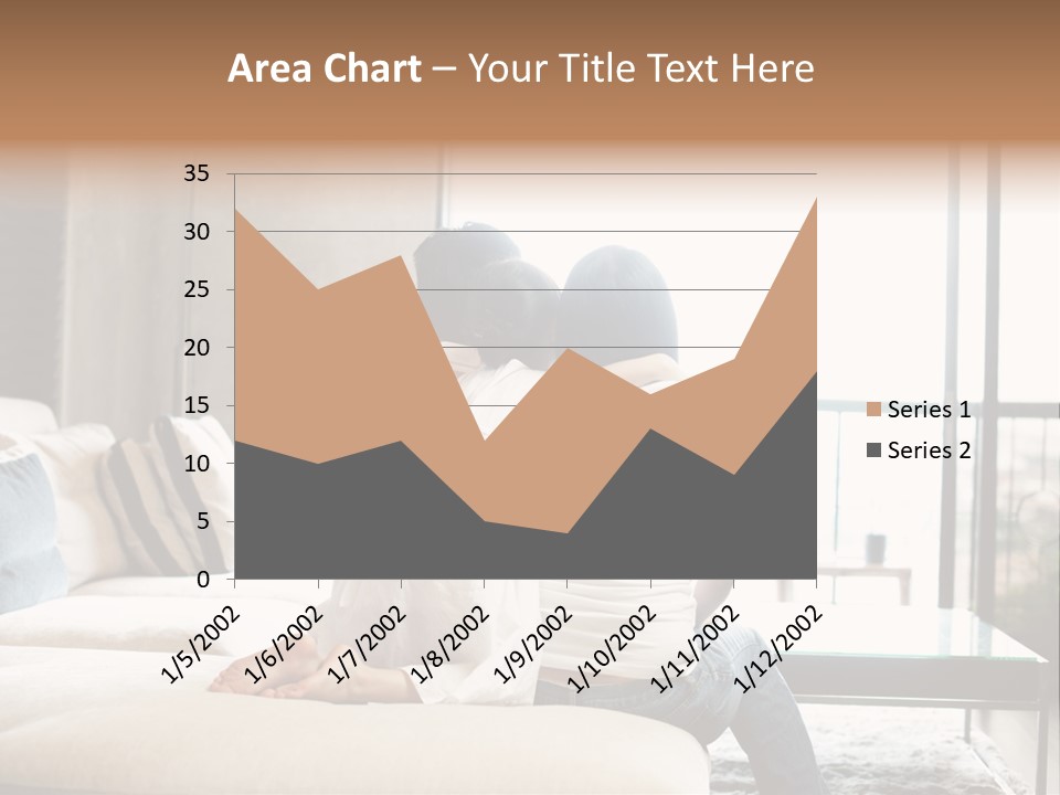 A Group Of People Sitting On A Couch In A Living Room PowerPoint Template
