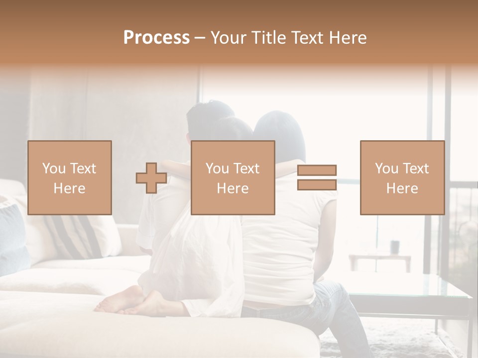 A Group Of People Sitting On A Couch In A Living Room PowerPoint Template