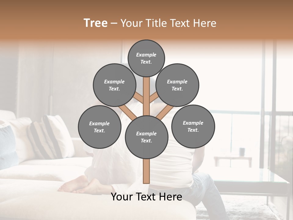 A Group Of People Sitting On A Couch In A Living Room PowerPoint Template