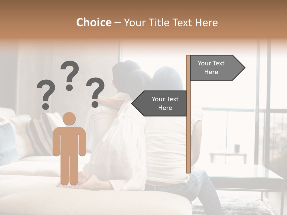 A Group Of People Sitting On A Couch In A Living Room PowerPoint Template