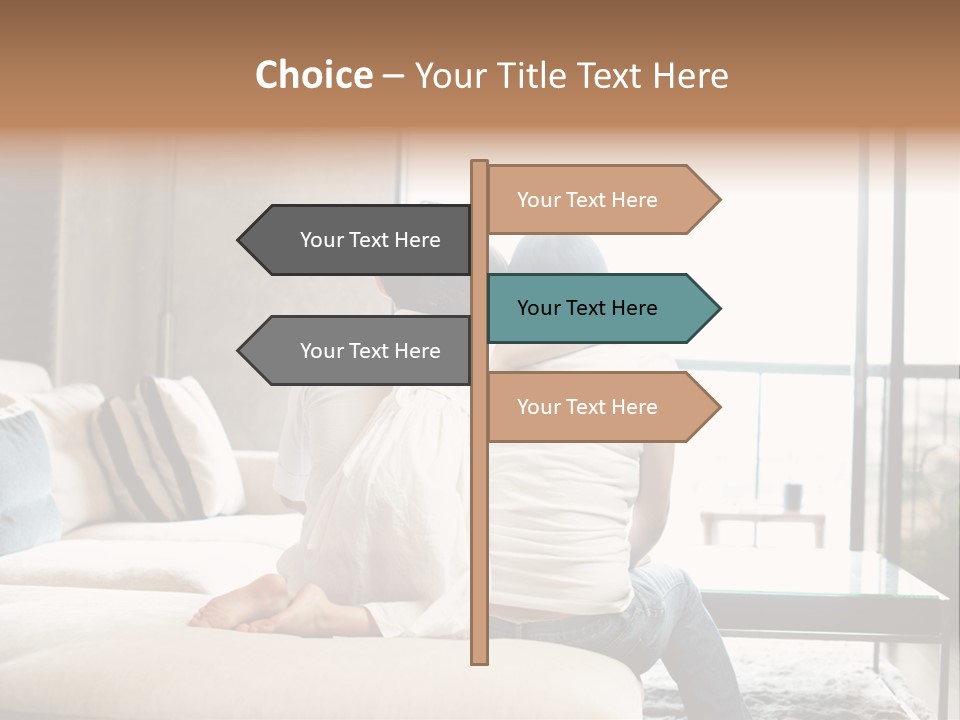 A Group Of People Sitting On A Couch In A Living Room PowerPoint Template