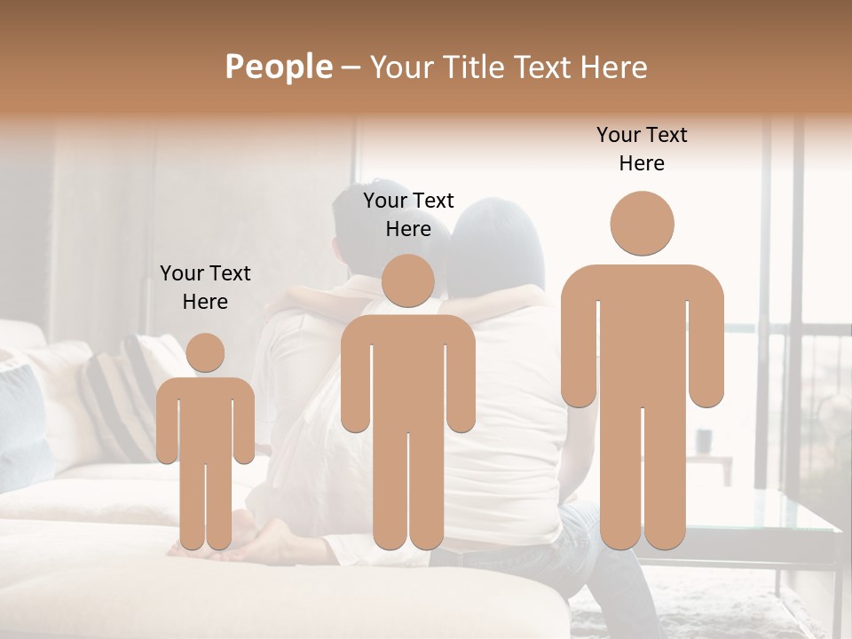 A Group Of People Sitting On A Couch In A Living Room PowerPoint Template