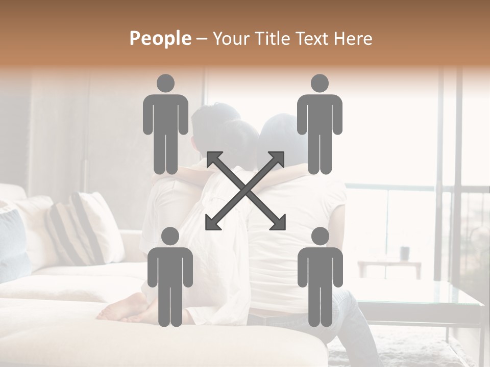 A Group Of People Sitting On A Couch In A Living Room PowerPoint Template