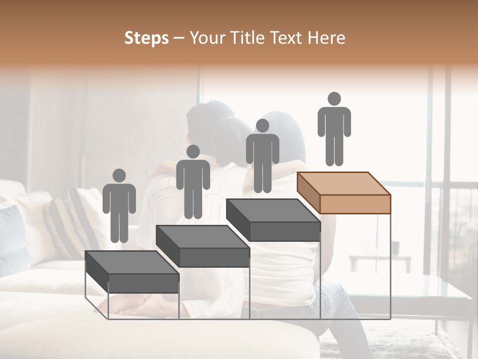 A Group Of People Sitting On A Couch In A Living Room PowerPoint Template