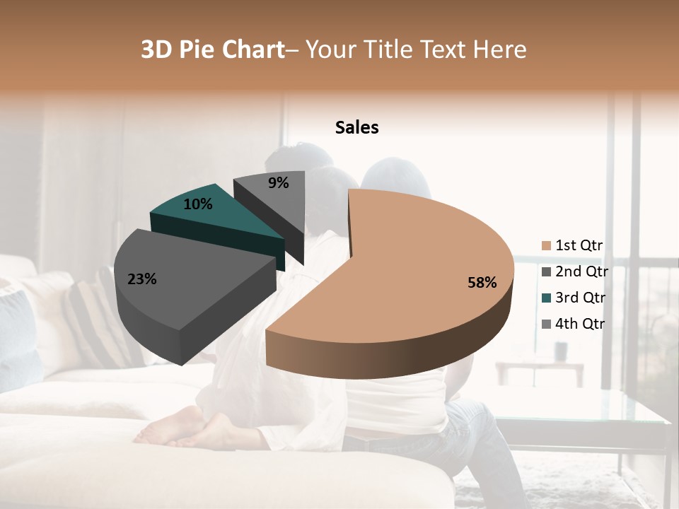 A Group Of People Sitting On A Couch In A Living Room PowerPoint Template
