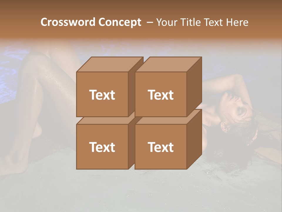 A Woman In A Bikini Laying On A Surfboard In A Pool PowerPoint Template