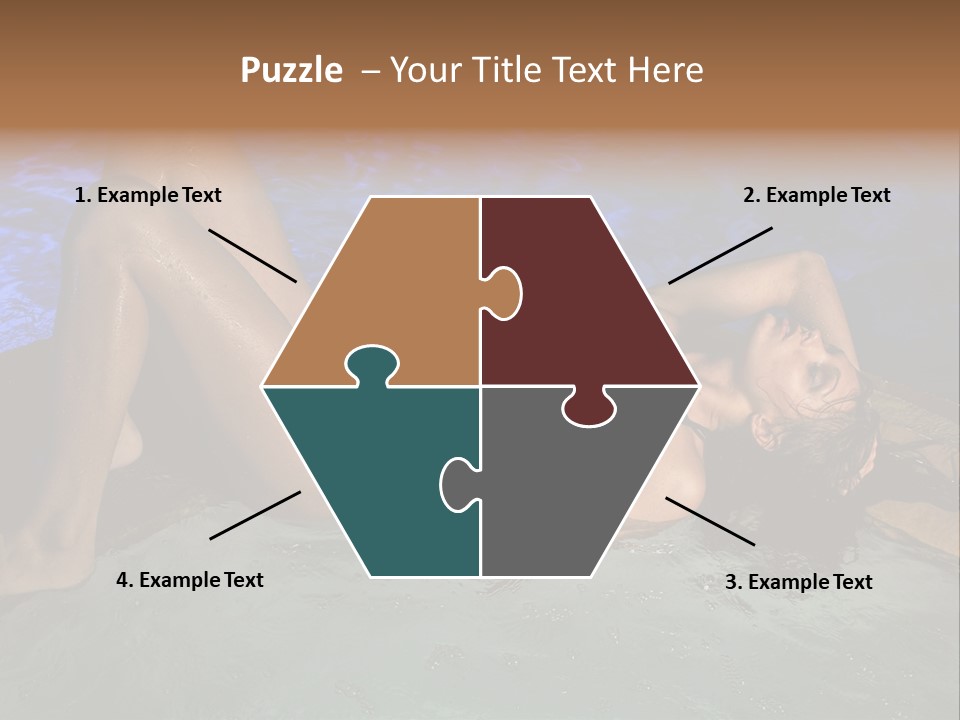 A Woman In A Bikini Laying On A Surfboard In A Pool PowerPoint Template