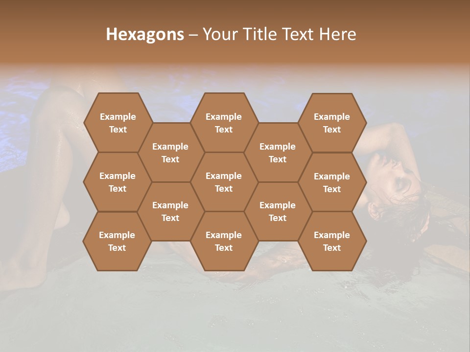 A Woman In A Bikini Laying On A Surfboard In A Pool PowerPoint Template