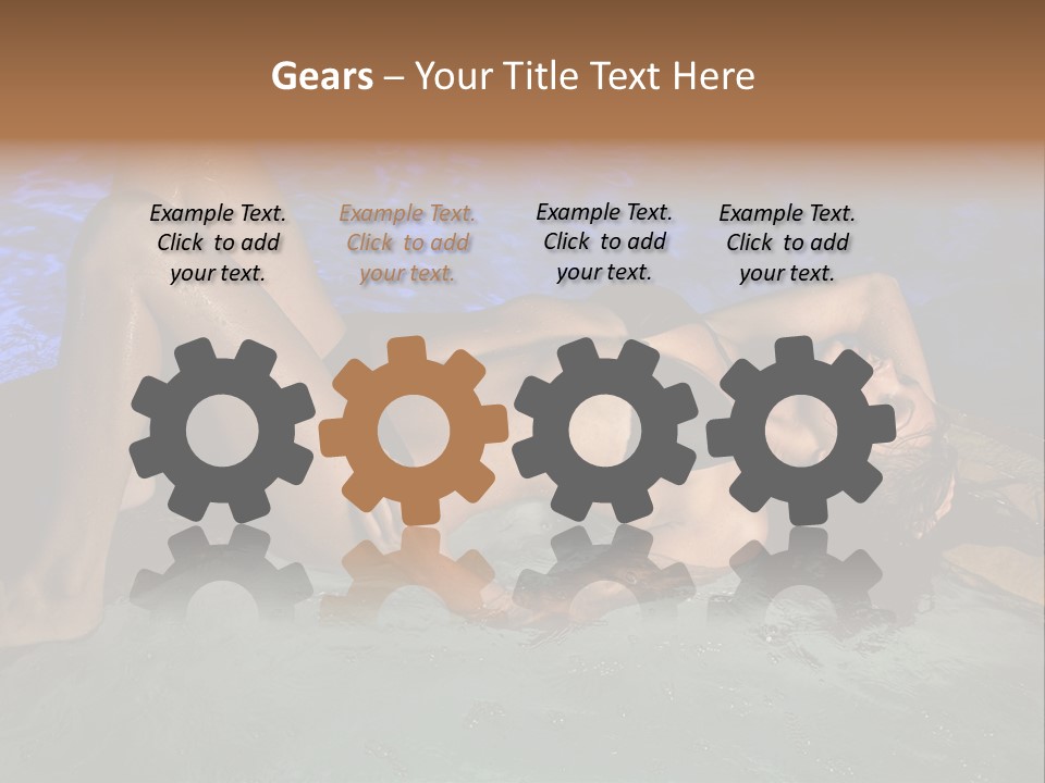 A Woman In A Bikini Laying On A Surfboard In A Pool PowerPoint Template