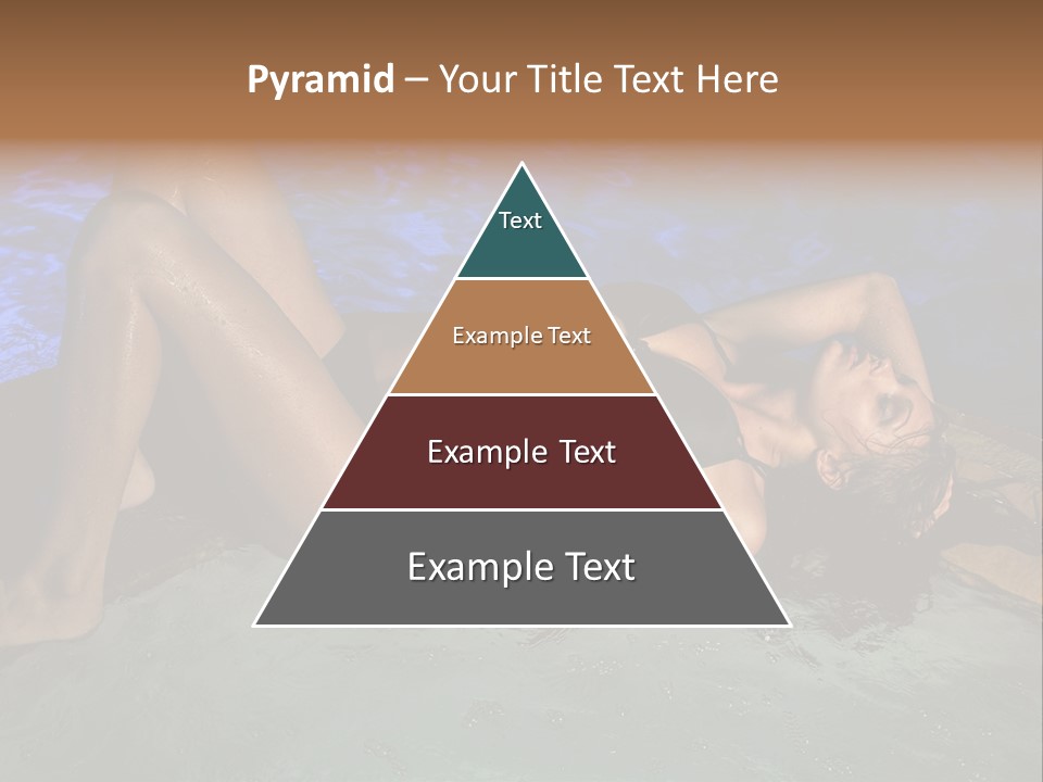 A Woman In A Bikini Laying On A Surfboard In A Pool PowerPoint Template