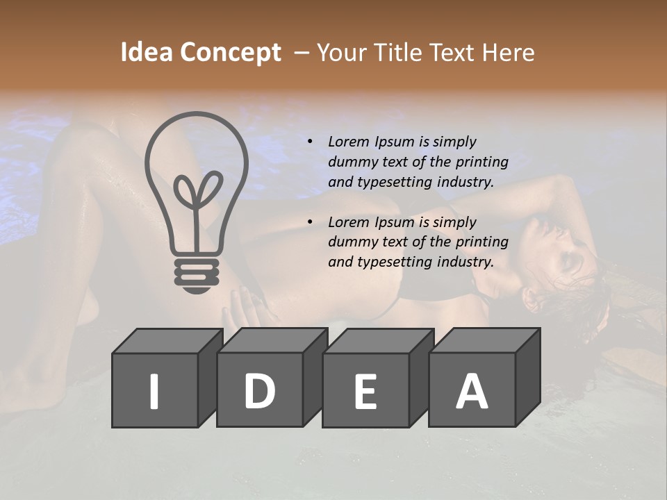 A Woman In A Bikini Laying On A Surfboard In A Pool PowerPoint Template