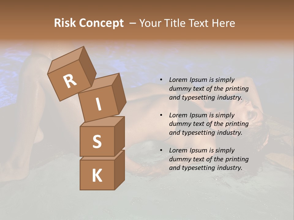 A Woman In A Bikini Laying On A Surfboard In A Pool PowerPoint Template