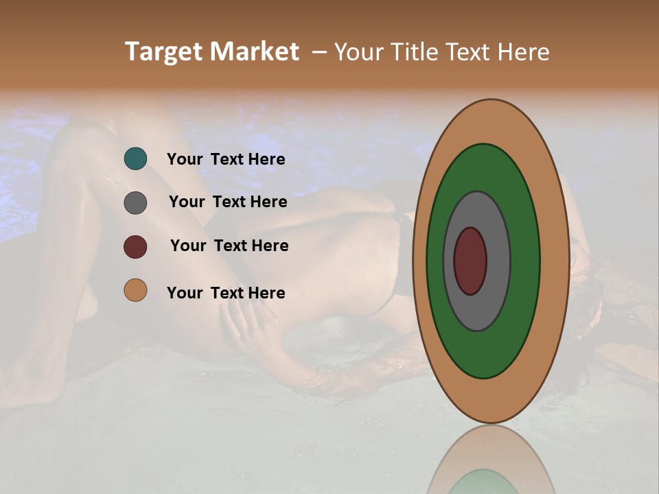 A Woman In A Bikini Laying On A Surfboard In A Pool PowerPoint Template