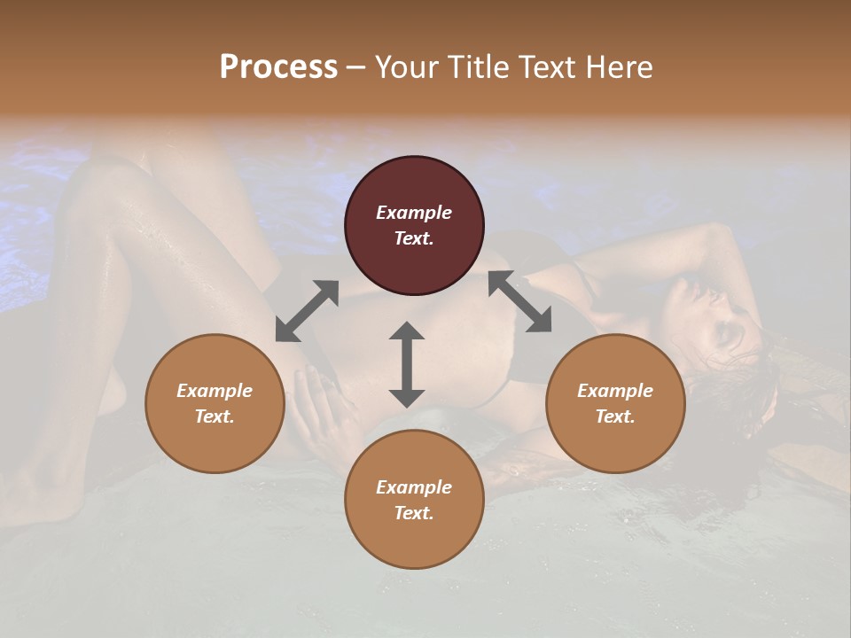 A Woman In A Bikini Laying On A Surfboard In A Pool PowerPoint Template
