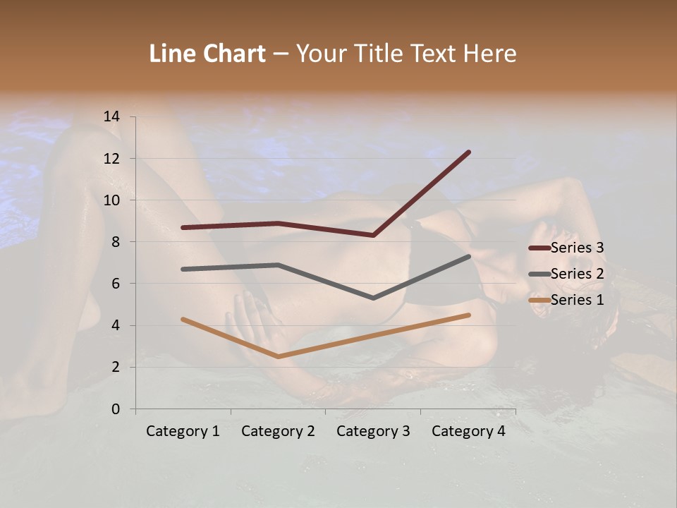 A Woman In A Bikini Laying On A Surfboard In A Pool PowerPoint Template