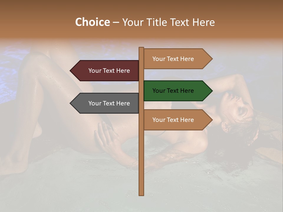 A Woman In A Bikini Laying On A Surfboard In A Pool PowerPoint Template