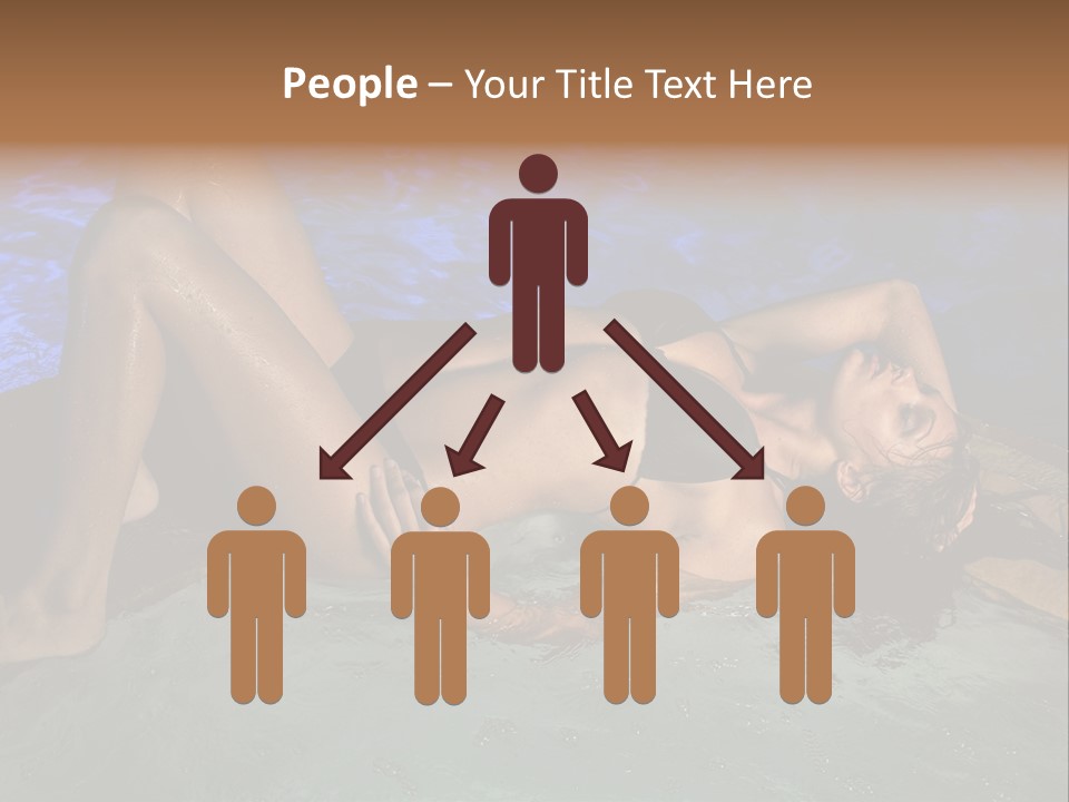 A Woman In A Bikini Laying On A Surfboard In A Pool PowerPoint Template