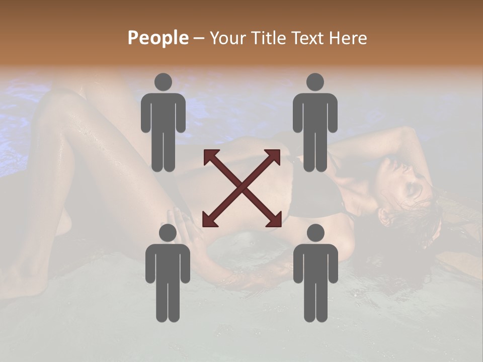 A Woman In A Bikini Laying On A Surfboard In A Pool PowerPoint Template