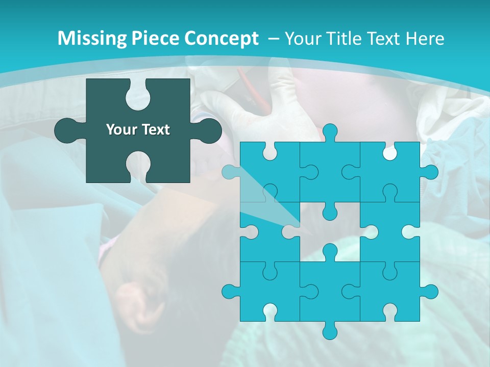 A Baby Laying In A Hospital Bed With An Adult PowerPoint Template