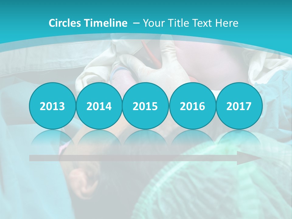 A Baby Laying In A Hospital Bed With An Adult PowerPoint Template