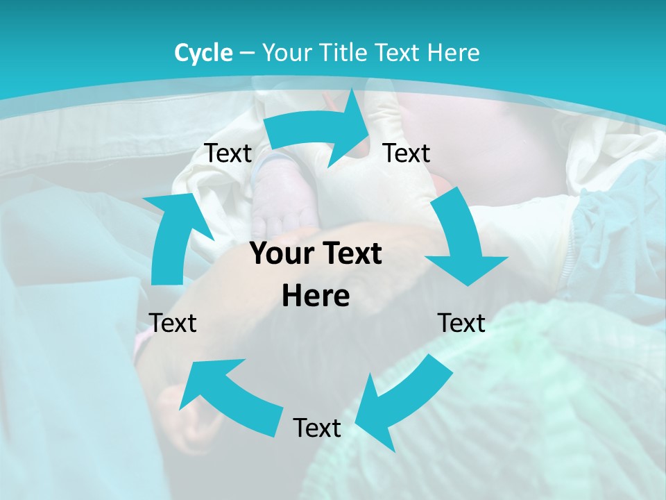 A Baby Laying In A Hospital Bed With An Adult PowerPoint Template