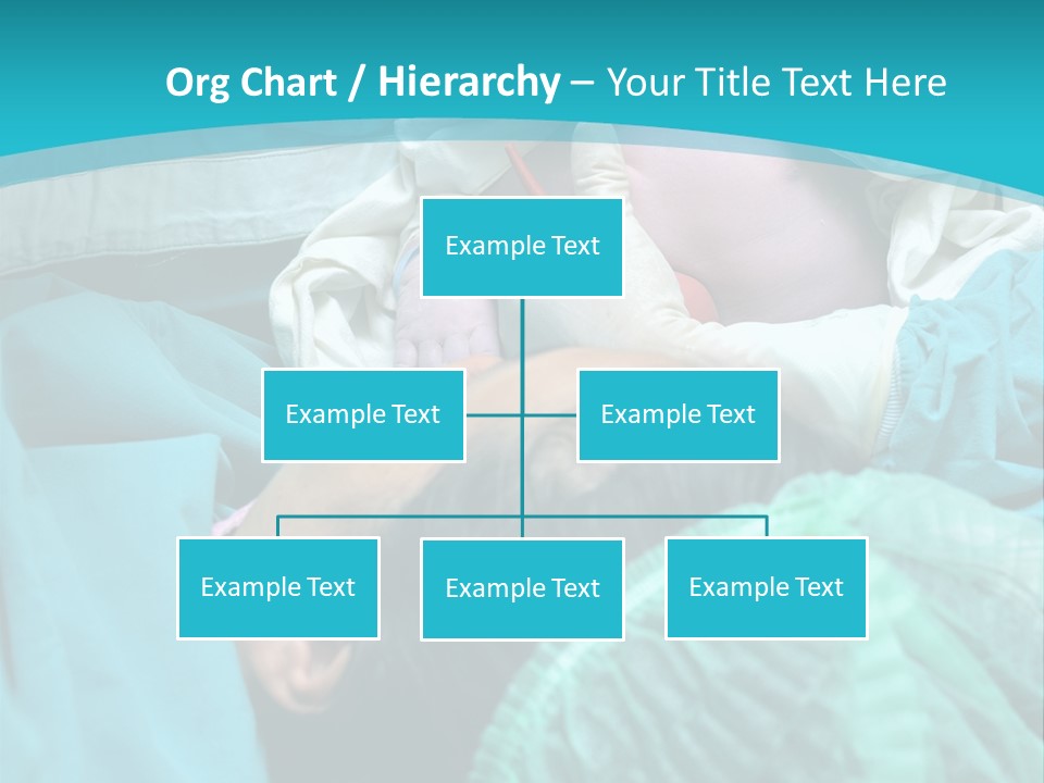 A Baby Laying In A Hospital Bed With An Adult PowerPoint Template