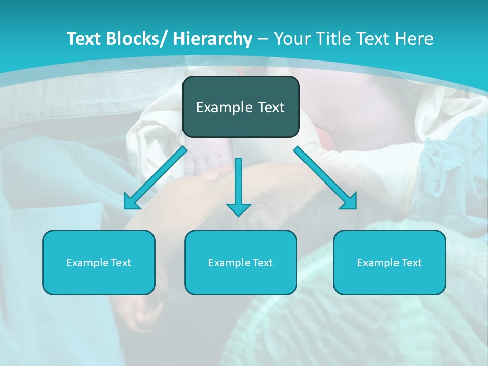 A Baby Laying In A Hospital Bed With An Adult PowerPoint Template