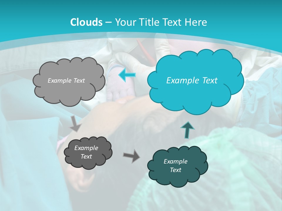 A Baby Laying In A Hospital Bed With An Adult PowerPoint Template