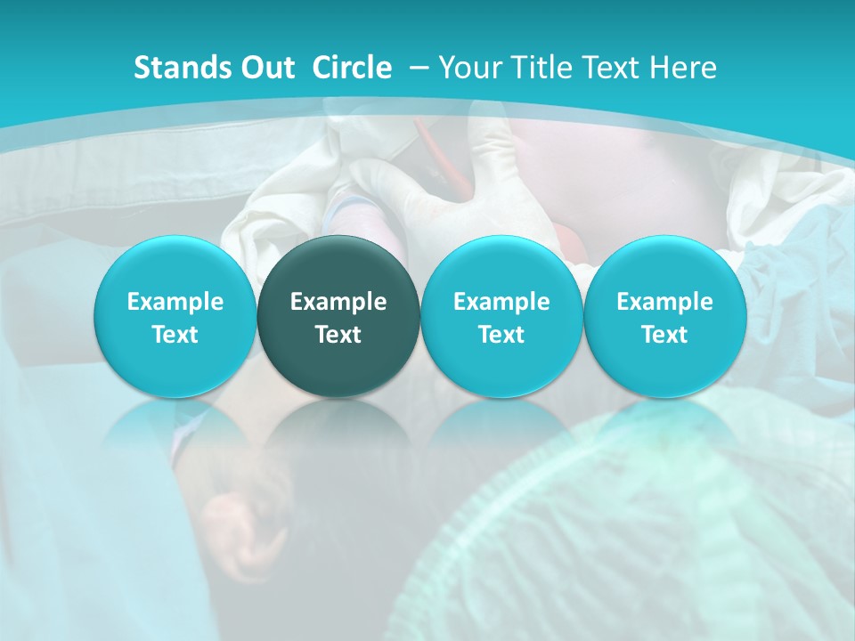 A Baby Laying In A Hospital Bed With An Adult PowerPoint Template