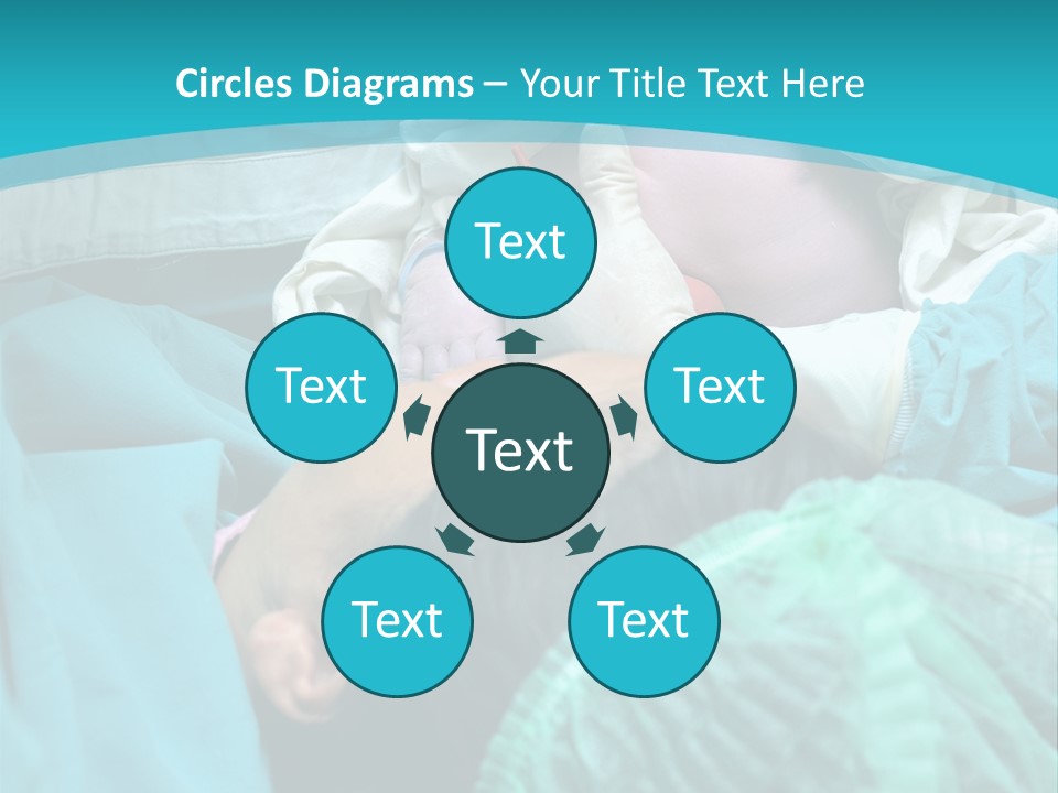 A Baby Laying In A Hospital Bed With An Adult PowerPoint Template